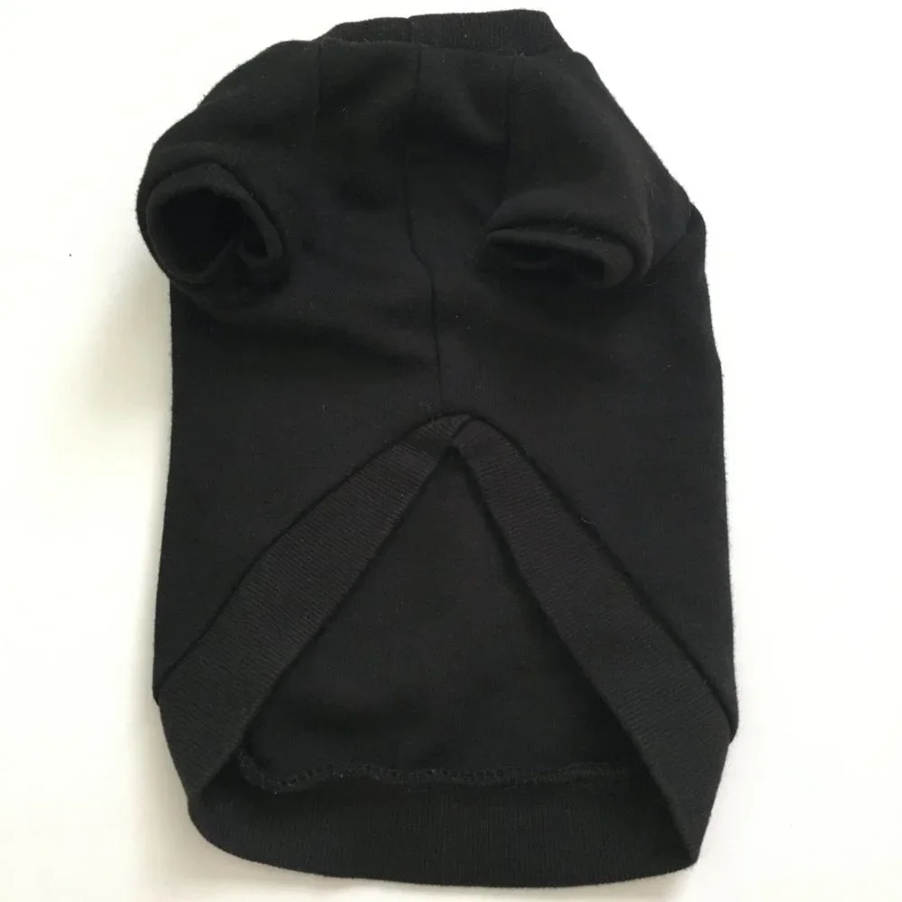 Dog Clothes Black Short Sweat Shirt Size Medium Body 15